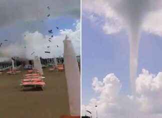 Freak Tornado Sends Sunbeds and Parasols Flying on Beach news-10092024-152006