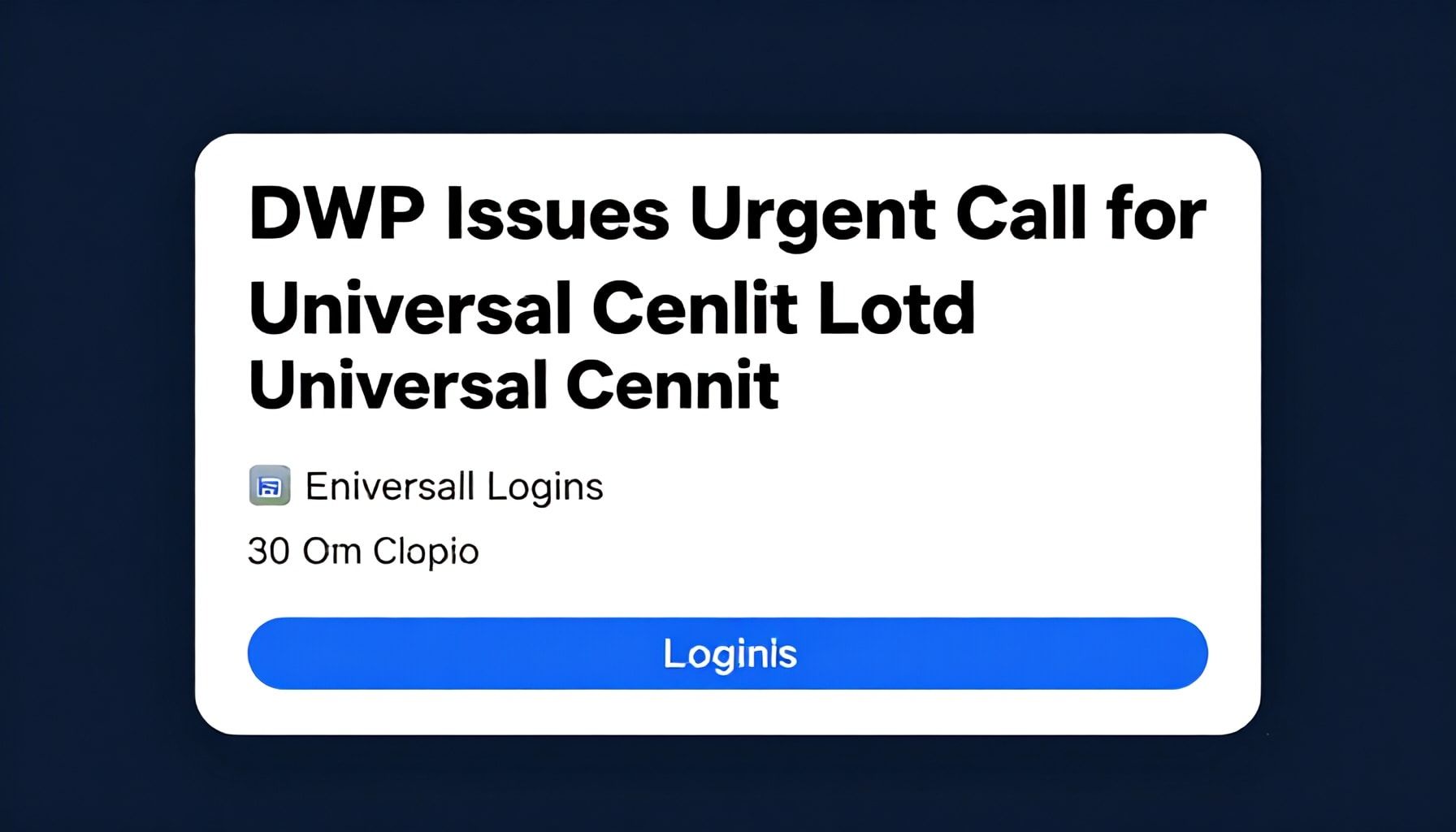 DWP Issues Urgent Call for Universal Credit Logins